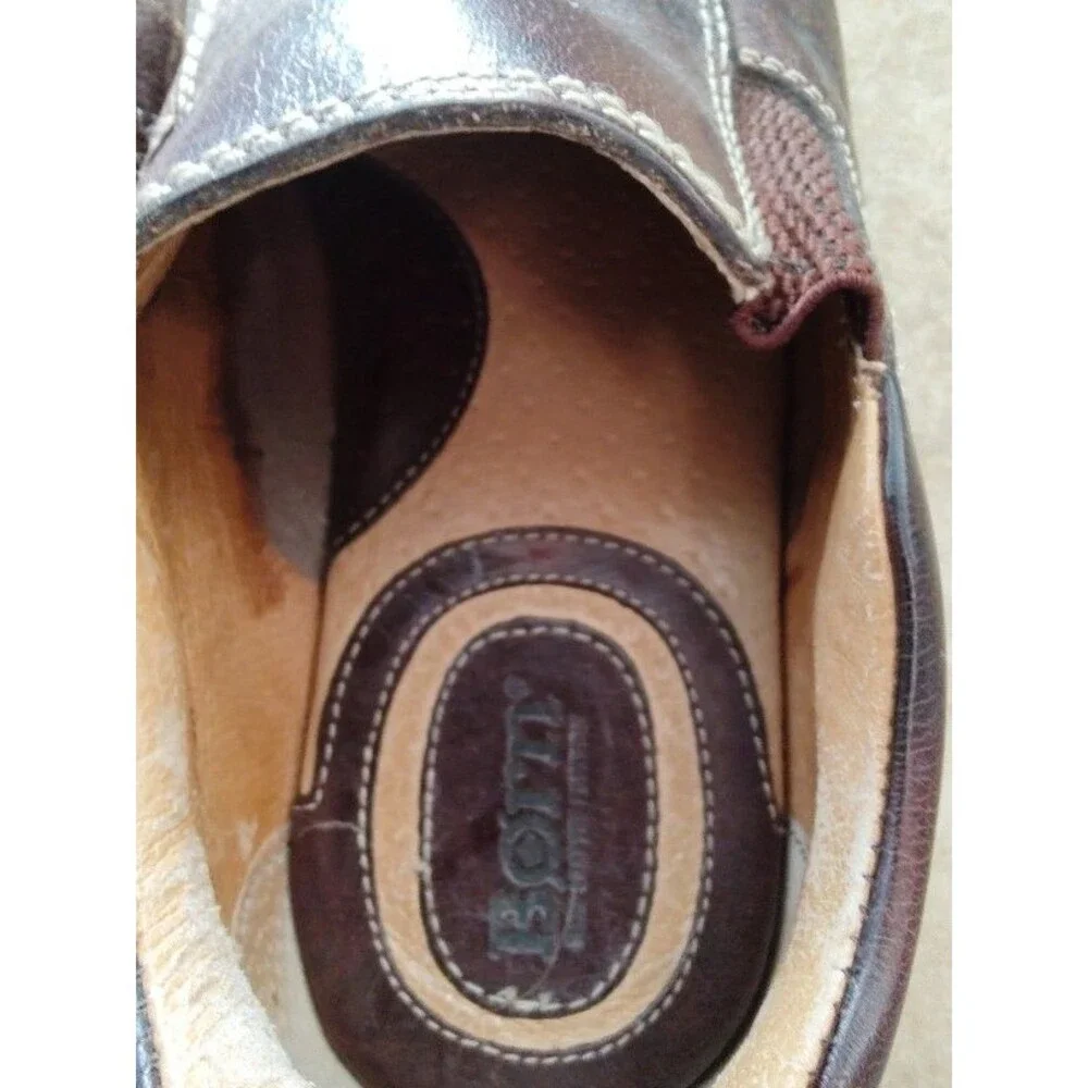 Born Men’s Slip On Casual Brown Leather Upper Shoes Size 7 Eur Size 40